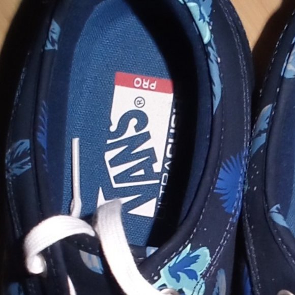 VANS MENS SZ 10.5 SNEAKER Custom Palms Blue Print NWOT - Picture 2 of 7